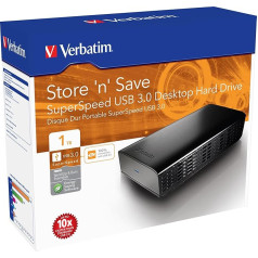 Verbatim 47670 1TB Store n Save USB 3.0 3.5 Inch External Hard Drive - Black