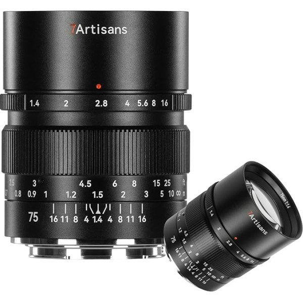 7Artisans 75mm F1.4 for L-Mount Lens Full Frame Manual Focus Compatible with L-Mount Leica SL2/Lumix S1 S1H S5/Sigma FP L S1 S1H S5, Leica SL SL2