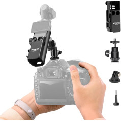 NEEWER Basics Pocket 3 Extension Adapter Holder Set Compatible with DJI Osmo Pocket 3, Extension Cage Frame, Dual Camera Setup with Cold Shoe for DSLR Digital Cameras, GP-68