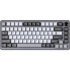 YUNZII B75 Mechanical Keyboard, 75% Hot Swappable Keyboard with Button, RGB Backlit Seal Gaming Keyboard with Double-Shot PBT Keycaps, Cherry Profile (Dark Grey, Cocoa Cream v2 Switch)