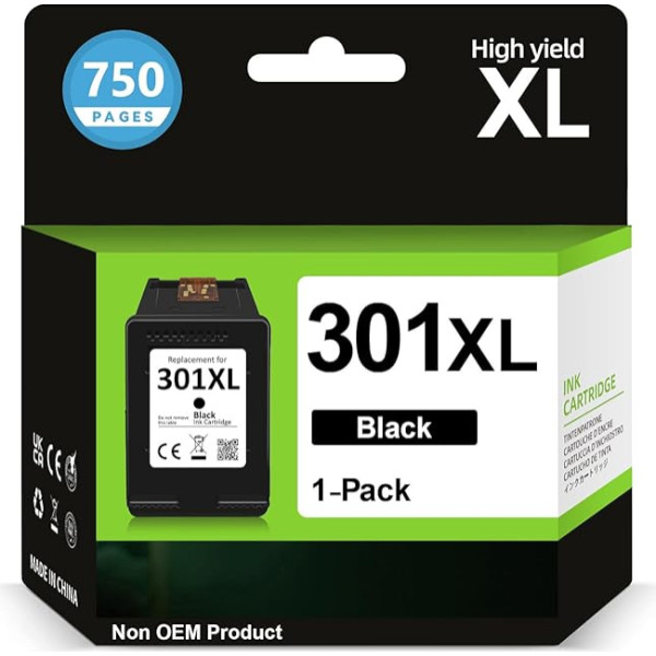 INKYEAH 301 XL Printer Cartridges Black 750+ Pages Compatible with HP 301 Printer Cartridges Original, 301 XL for HP Envy 4500 4504 5530 5534 DeskJet 2540 2544 2549 1510 OfficeJet 4630 4632 2620
