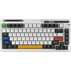 KZZI K75 PRO RGB 75% Wireless Gasket Mechanical Keyboard, Triple Mode Bluetooth 5.0/2.4G/USB-C 82 Keys Hot Swappable Gaming Keyboard w/Knob & Power Display, Custom Linear Switches, Knight Grey