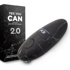 Kitchen Mama Auto 2.0 Electric Can Opener - Optimized Blade Opens Almost All Cans - Automatic, Hands-Free, Smooth Edge, Food Safe, Battery Operated (Marble)