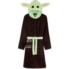 Disney Mandalorian Baby Yoda Bathrobe with Hood, Cuddly Dressing Gown for Men, Star Wars Mandalorian - The Child Gifts for Men and Teenagers