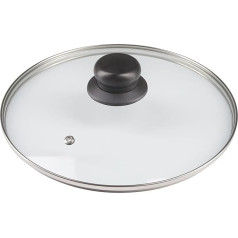 Pullmer Glass Lid with Steam Vent Pan Lid Pot Lid Tempered Glass and Heat Resistant Handle Universal Lid Dishwasher Safe (26cm)