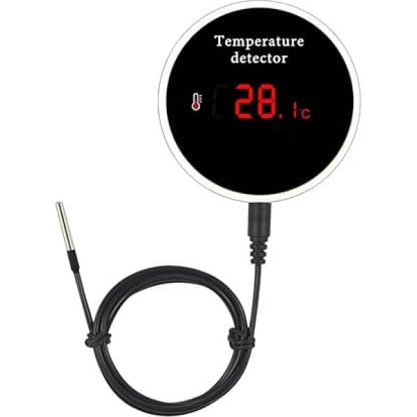 WiFi Temperature Sensor Smart Thermometer: Digital Temperature Monitor Gauge with Waterproof External Probe, App Alert & Buzzer Alarm, Rechargeable Battery, for Freezer, Refrigerator, Fish Tank