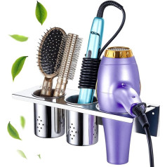 LOXSUN Haartrockner-Halter, Wandmontage, Edelstahl-Haartrockner-Aufbewahrung, Haartrockner und Glätteisen-Halter