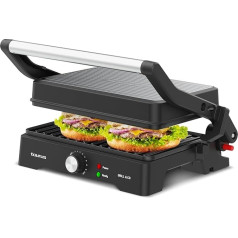 Taurus - Grill&Co GR1500X Electric Contact Grill | 1500W | Non-Stick Plates 27.5 x 17.3 cm | 180° Swivel Lid | Adjustable Thermostat | Non-Slip Base | Removable Grease Collection Tray