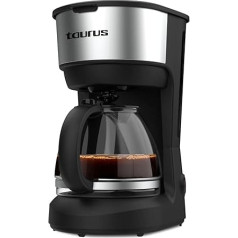 Taurus Verona 6 Stainless Steel Coffee Maker | 6 Cups | 600W | Measuring Glass Jug | Visible Water Tank | Reusable Filter | Automatic Shut-off | Stainless Steel Finish |