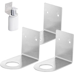 FORYNXHWIN Pack of 3 Soap Dispenser Holder, 27 mm Bathroom Shelf, Stainless Steel, Wall Shampoo Holder, Silver Bathroom Accessories Shelf for Kitchen, Bathroom, Lotion, Dishwasher