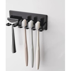 VirtuGro Zahnbürstenhalter zur Wandmontage, stanzfrei, Metall, Schwarz