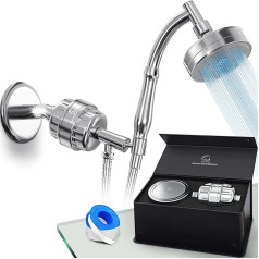AquaHomeGroup Handheld Shower with Filter, 20+3 Stage Filtration, Shower Filter for Hard Water - Vitamin C, A and E Infused Shower Water Filter with Spa Effect - High Pressure Shower Head with Hose