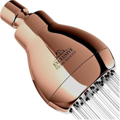 High Pressure Shower Head - Powerful Deluxe Bathroom Shower Head with Strong Spray Jet and Small Silicone Nozzles, Universal Fit, Works with High and Low Water Flow, 2.5GPM - Rose Gold