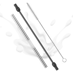 Milk Hose Replacement Set Compatible with Siemens eq6 (3-Piece) - Stainless Steel Milk Tube with Cleaning Brush, Compatible with Siemens EQ6 and Bosch VeroAroma Fully Automatic Coffee Machines