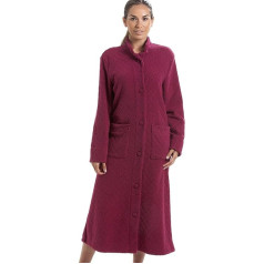 Camille Womens Various Colours Soft Fleece Floral Full Length Button Up Housecoat 20/22 Red