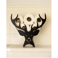 HomeZone Stag Head Free Standing Toilet Roll Holder Bathroom Decorative Home Decor