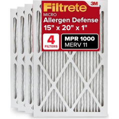 Filtrete Micro Allergen Defense Filter, MPR 1000, 15 x 20 x 1-Inches, 4-Pack