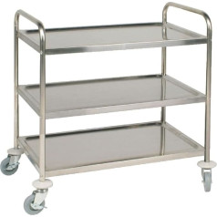 Vogue 3 Tier Clearing Trolley Large 930X860X535mm Stainless Steel Catering