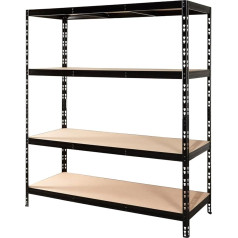 CALLIDUS Sturdy Heavy Duty Shelving Unit 150 x 50 cm I Lyon Black I Metal Shelving Storage Shelf Boltless Cellar Shelf (Black)