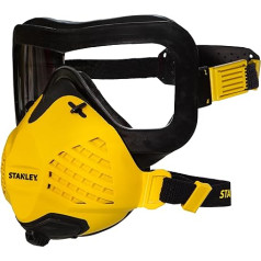 Stanley P3 Combo - Visor and Dust Mask - Face-Fit-Check Technology & Maximum 99.99% - P3 Fitted Filters Included - Goggles and Dust Mask for Building Work, Fine Dust - Respirator Mask & Sanding Mask