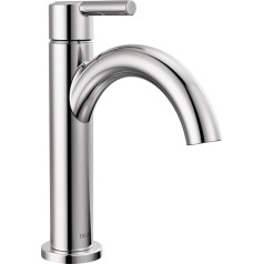 Delta Faucet Nicoli Single Hole Bathroom Faucet, Single Handle Bathroom Faucet Chrome, Bathroom Sink Faucet, Drain Assembly, Chrome 15749LF