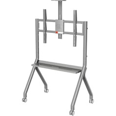 Mobile TV Stand on Wheels, Height Adjustable Trolley for Screens from 55
