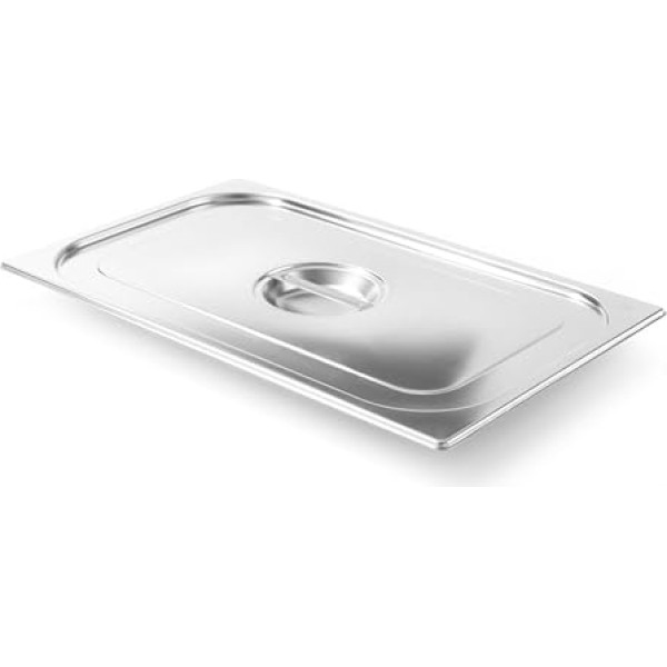 HENDI Gastronorm Lid for Gastronorm Containers, Temperature Resistant from -40° to 300°C, Hot Air Oven, Fridge and Freezer Chafing Dishes-Bain Marie, Stackable, GN 1/1, 530 x 325 mm, Stainless Steel