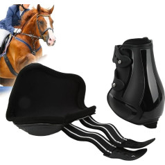 Pferdesehnengamaschen-Set, weich, rutschfest, verstellbar, PU-Schale, Sehnenschutzgamaschen