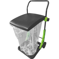 Bosmere W305LVC Purpose Garden Cart Adjustable Folding Yard Waste Bin Portable Trash Can Green