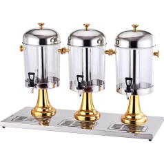 Kommerzieller Saftspender – Edelstahl-Getränkespender mit Zapfhahn und Eisbehälter zum Servieren von kalten und heißen Getränken, Cocktails, Wasser und gekühlten Erfrischungen