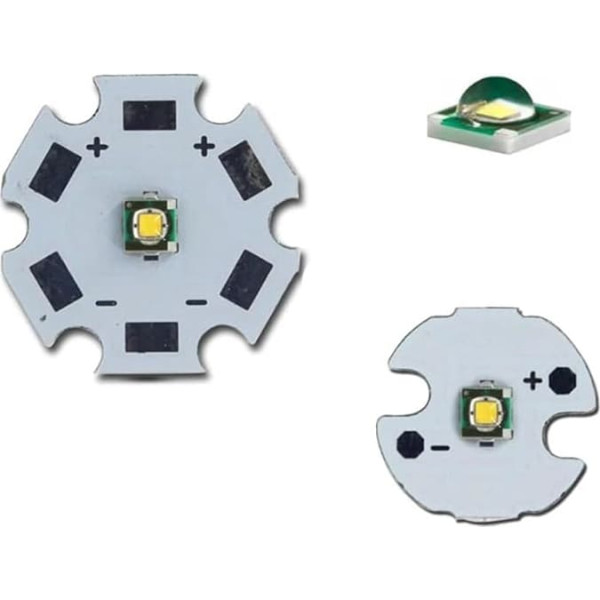 POWTAXBJGD 10 Stück 3 W LED XPE XP-E R3 High Powr LED-Chip, Warmweiß Kaltweiß 3000 K 6500 K 8000 K 10000 K 13000 K mit 20 mm 16 mm Leiterplatte (Warmweiß - 3000 K, mit 16 mm weißer Leiterplatte)