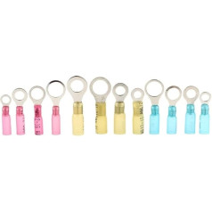 LTRAJUYNH Heat Shrink Insulated Ring Terminals Wire Cable Electrical Crimp Connectors M5/M6/M8/M10 Screw for Assortment Wiring Terminals(RNB Yellow 5.5 M10,500PCS)