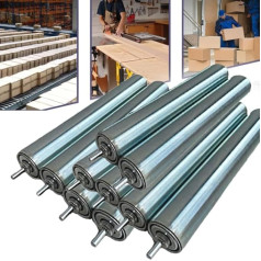ZIUSFAC 10 Stück Förderband Ersatzrollen 32mm 50mm 60mm Durchmesser, Förderband Metallrolle Für DIY-Projekte, Förderbandrolle Ersatz Tragrollen Förderband Stahlrollen, Feder-Einpress(Dia 50MM/2In,L 60