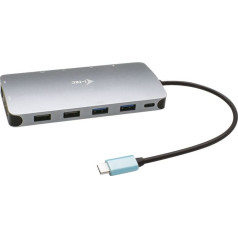 Usb-c metāla nano dokstacija 3x displejs 2x dp 1x hdmi lan barošanas padeve 100W