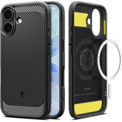 Spigen Rugged Armor MagSafe iPhone 17 aizsargvāciņš - matēts melns