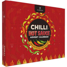 Hot Sauce Advent Calendar 2023 - 24 Days Chili Sauce Advent Calendar 2023 for Men Hot Sauce Set Chocolate-Free Advent Calendar for Women Chili Challenge Hot Sauce (Red)