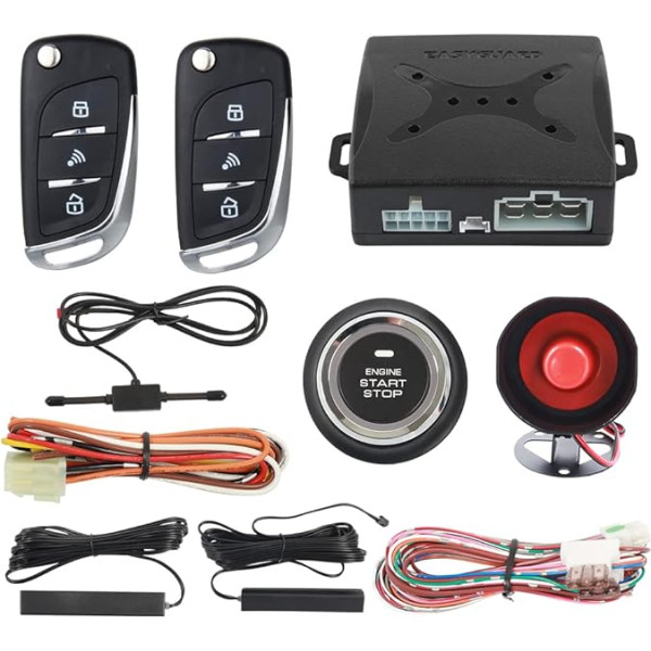Easyguard EC003N-V Car security alarm system with PKE passive keyless entry remote engine start stop keyless go system universal version DC12V