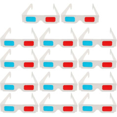 FRCOLOR 60 Pieces 3D Glasses for Movies Paper Folded Sight Glasses Red Blue Lenses in White Frame Anaglyph Cardboard Classroom Office Home Birthday Party Supplies