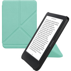 kwmobile Case Compatible with Kobo Clara BW/Clara Colour/Tolino Shine (5) / Shine Colour Case - Faux Leather Case - eReader Protective Case - Cover Mint Green
