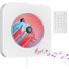 Portable CD Player with Desktop Rack, Bluetooth CD Player, Radio Music Players for Home Supports FM, USB Port, AUX Input/Output with Adjustable Angle Stand