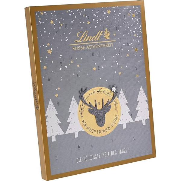 Lindt Chocolate Advent Calendar Felt Edition 2023 | 275 g | Advent Calendar with Felt Appliqué and Sweet Surprises Behind 24 Doors | Chocolate Gift | Christmas Chocolate