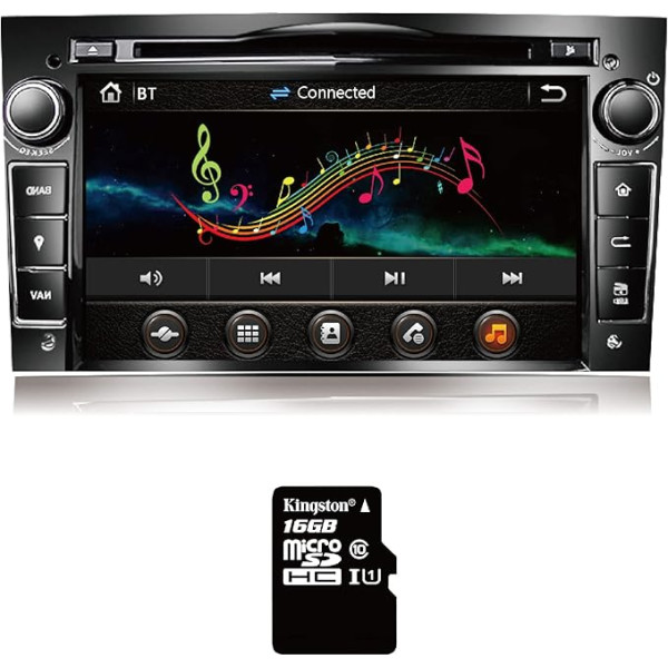Amaseaudio Wince Car Radio, 2 Din, Compatible with Opel Corsa Astra Vectra Zafira Antara Meriva Vivaro, 7 Inch Touch Screen, Built-in DVD Player, Supports GPS Navigation (including SD Card)
