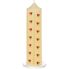 Robin Advent Candle - Ivory 20cm