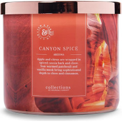 Colonial Candle Scented Candle in Glass with Lid | Canyon Spice | Cinnamon Scented Candle | Candle 3 Wicks | Candles Long Burning Time (60 h) | Candles Red (411 g)