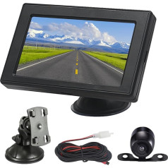 OBEST 4.3 Inch TFT LCD Monitor Reversing Camera Set, IP68 Waterproof Car Reversing Camera, Reversing Camera with Monitor, Reversing Camera Kit for Bus, Van, Truck, Van, Motorhome