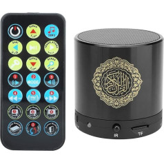 Hitopin Quran Digital Speaker with Remote Control, Portable MP3 Player with 18 Reciters and 15 Translations Available (Black)