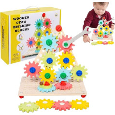 Tisujune Zahnrad Knobelspiel Spielzeug,Holzspielzeug Mit Drehenden Zahnrädern Und Spieltisch - Feinmotorik Förderspielzeug Für Kinder