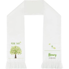 Striefchen® Personalised Christening Scarf 116cm Long White Choice of Designs