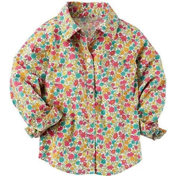 Carter's Baby Girls' Printed Poplin Top - Floral (12 Months), multicoloured