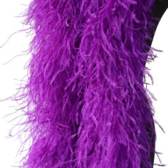 2 Meters Natural Ostrich Feather Boa 1/2/4 Ply Ostrich Feathers Trim Scarf Dyed Various Party Clothing Decoration Plum Scarf